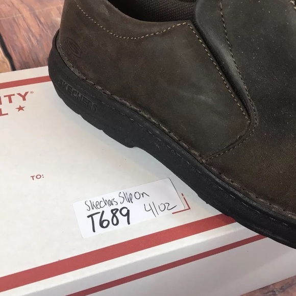 Skechers Men’s Shoes Leather Slip on Brown 9.5M - Picture 8 of 8